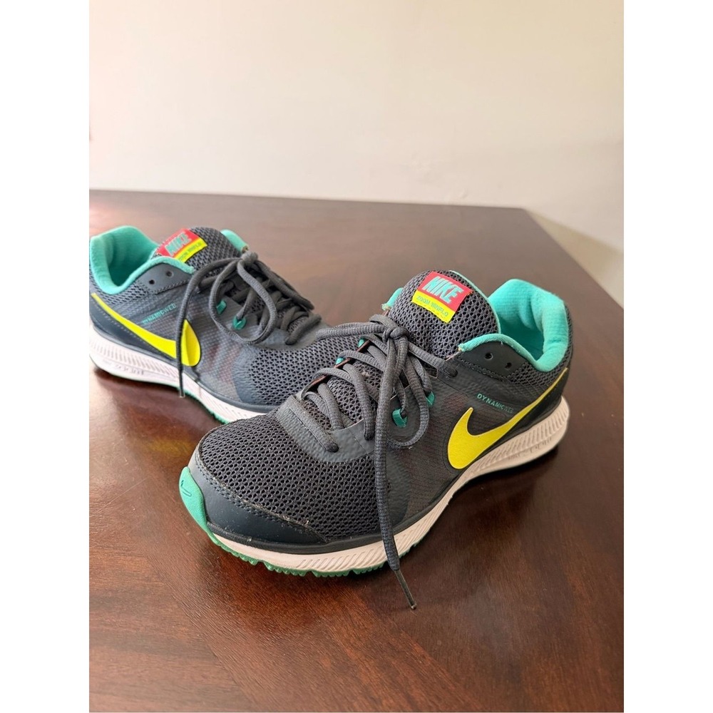 Nike Zoom Winflo 684490-002 Womens 8 Gray Teal Yellow Mesh Running Shoes